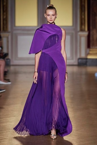 antonio grimaldi fw 19 robe du soir violette