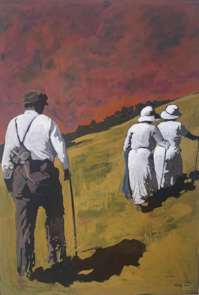 tableau d'Emmanuelle Tauss-keita paysans à la campagne
